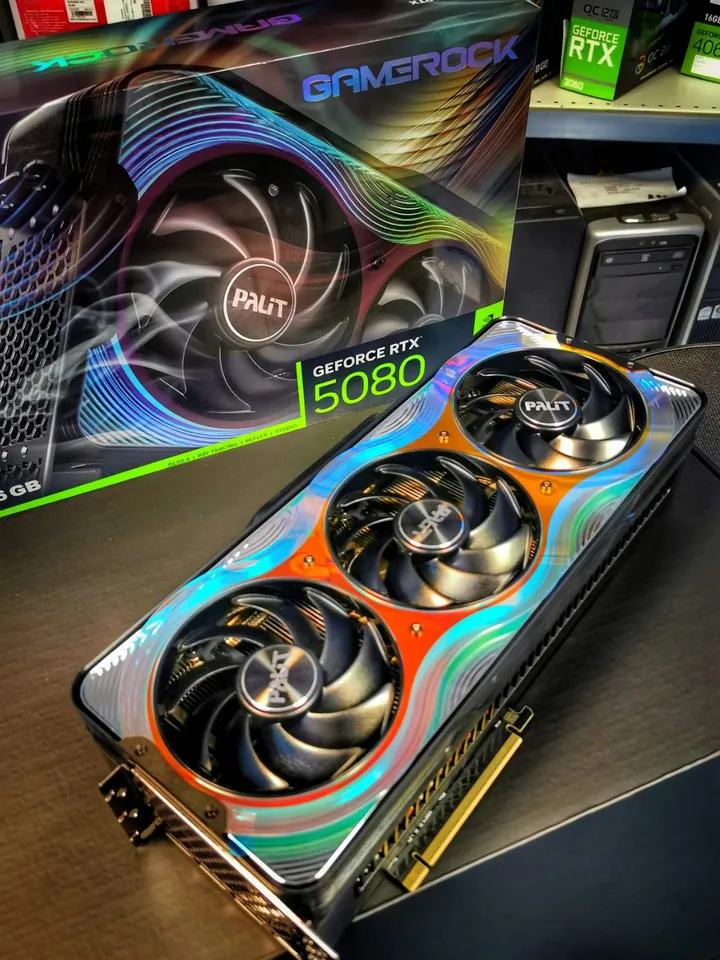 Видеокарта Palit GeForce RTX 5080 GameRock 16 GB – компютърен магазин в Ямбол